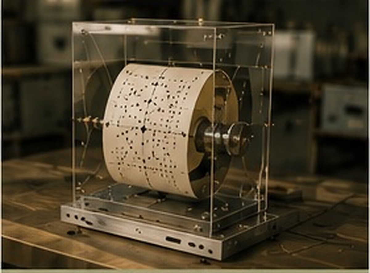 Unidentified paper-fed apparatus in a laboratory