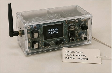 The Prototype With No Known Purpose: a photographed contemporary electronic prototype with an undocumented function
